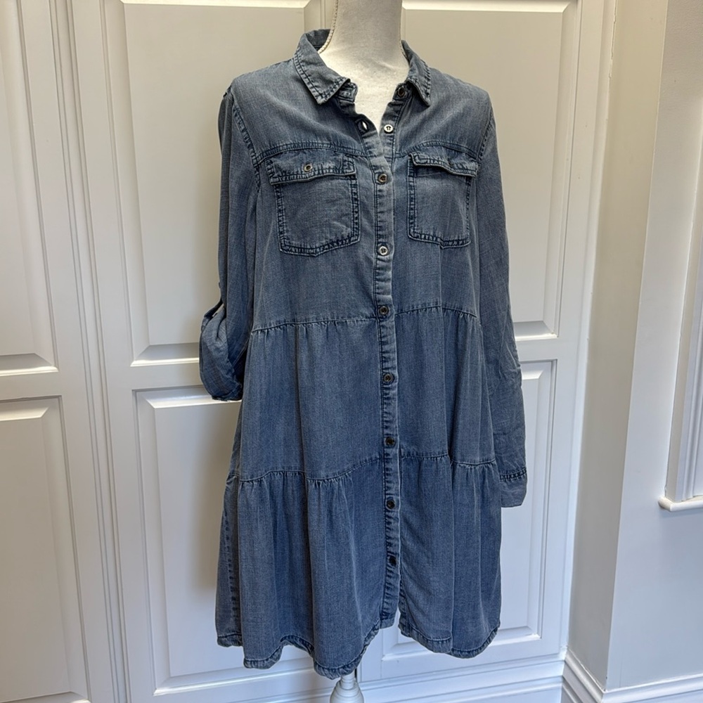 Light Blue Denim Shirt Dress
